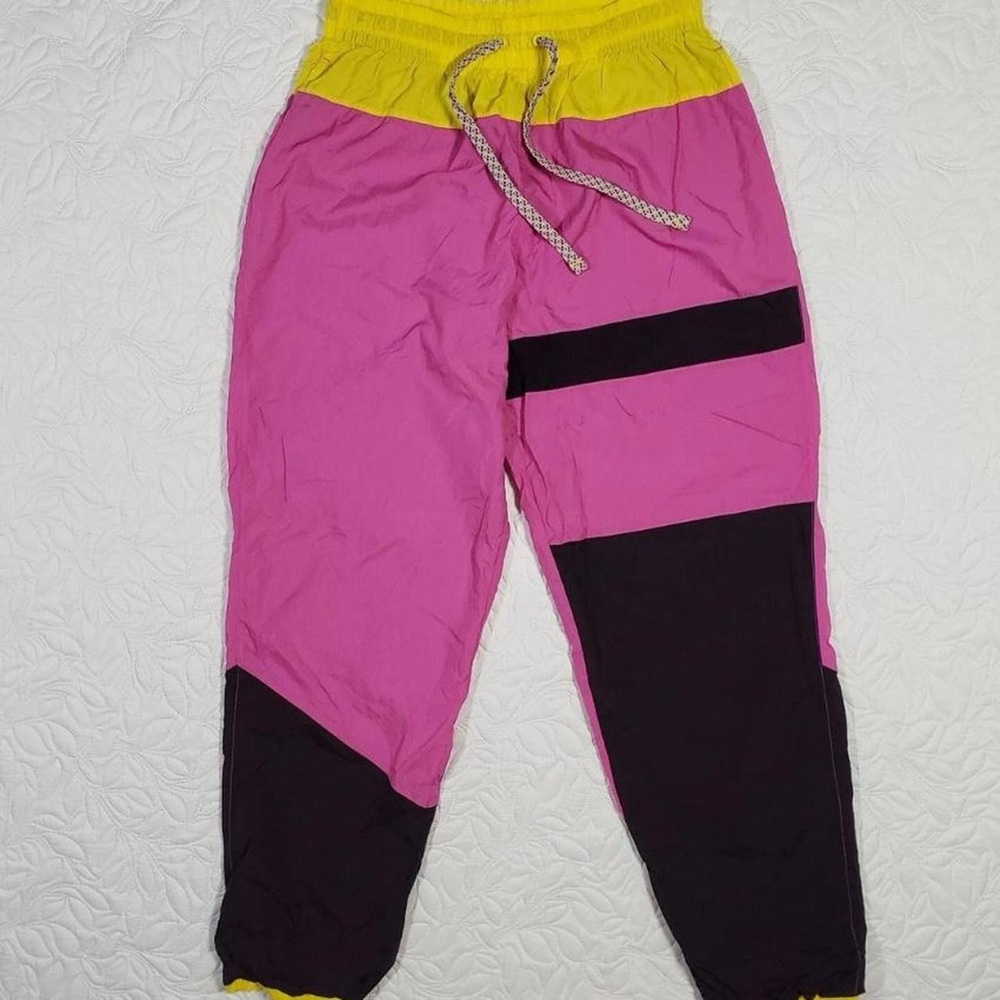 Nike 80s style Pink and Yellow Joggers track pants